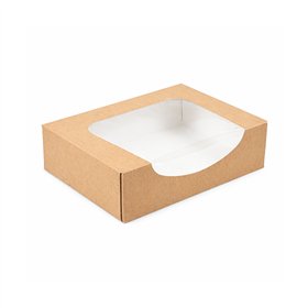Caixa Cartão Kraft c/Janela Sushi 17,5x12x4,5cm 50un