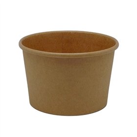 Embalagem Redonda Alimentar 240ml Cartão Kraft s/Tampa 25un