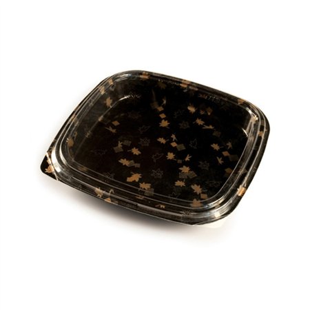 Caixa Plástico Sushi c/ Tampa 27x27x4,5cm Preto 30un