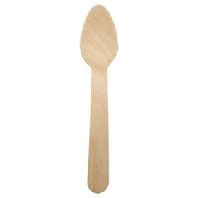 Colheres Sobremesa Madeira 12,5cm 100un