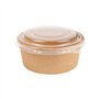 Saladeiras 750ml Cartão Redondo Cor Kraft com Tampa PET 25un
