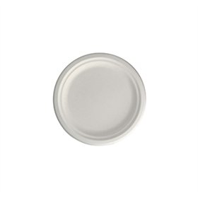 Pratos 15cm Cana de Açucar Cor Natural Redondos 50un