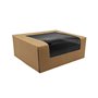 Caixa Cartão Kraft Preto Janela Sushi 12x10x4,5cm 100un