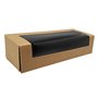 Caixa Cartão Kraft Preto Janela Sushi 19,5x07x4,5cm 100un