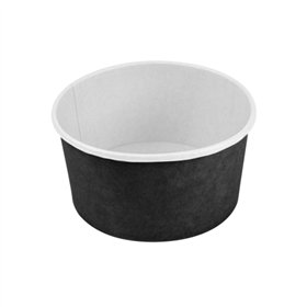Saladeiras 1000ml Cartão Redondo  Ø150mm Cor Preto 50un