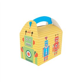 Caixa 15,5x10,5x17,5cm Asa Menu Lunch Box Robot Kraft 50un