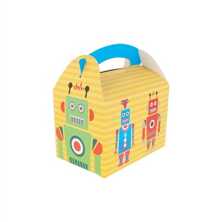 Caixa 15,5x10,5x17,5cm Asa Menu Lunch Box Robot Kraft 50un