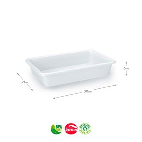 Tabuleiro Hotelaria 30x21x6cm 2L Branco