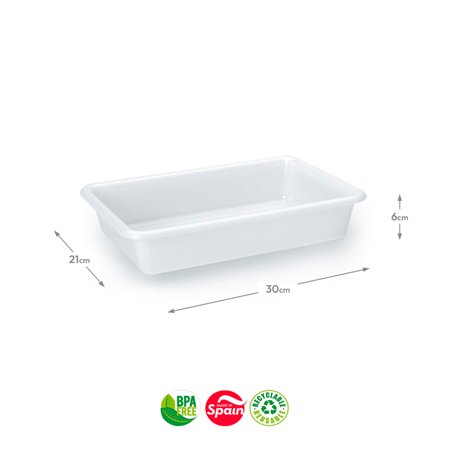 Tabuleiro Hotelaria 30x21x6cm 2L Branco
