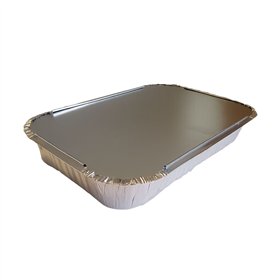 Embalagem Alimentar Alumínio 1500ml Retangular c/Tampa 100un