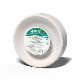 Pratos 17cm Celulose Eucalipto Redondo Branco gKRAFT 50un