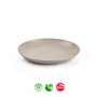 Pratos 22cm Plástico Reutilizável Classic Redondo Bege 1un
