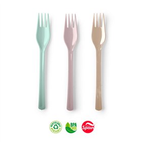 Garfos Plástico 26cm Reutilizáveis Sortido Pack 6un