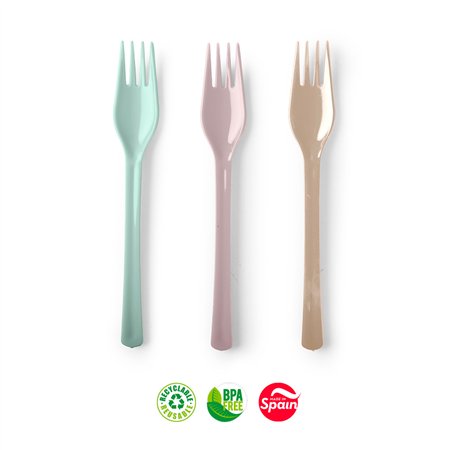 Garfos Plástico 26cm Reutilizáveis Sortido Pack 6un