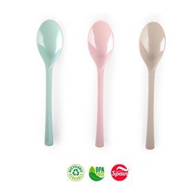 Colheres Plástico Reutilizáveis 26cm Sortido 6un