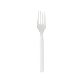 Garfos C-PLA Reutilizáveis 17cm Branco 100un