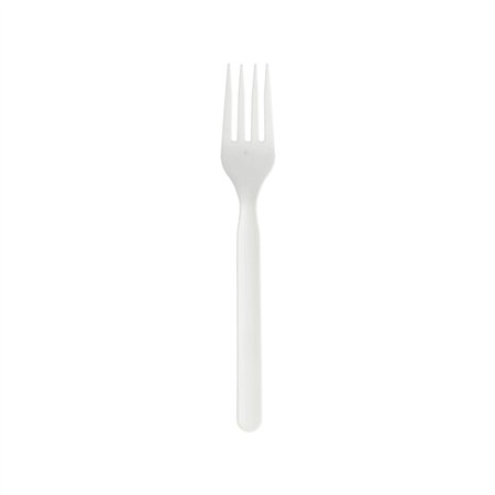 Garfos C-PLA Reutilizáveis 17cm Branco 100un