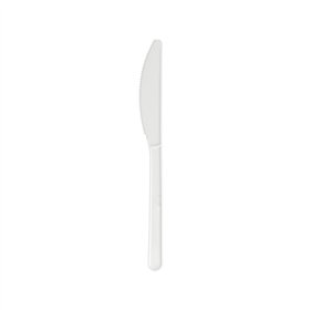 Facas C-PLA Reutilizáveis 18cm Branco 100un