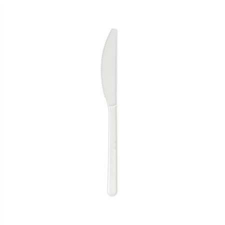 Facas C-PLA Reutilizáveis 18cm Branco 100un
