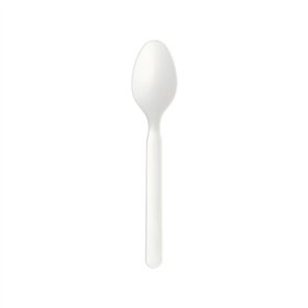 Colheres Sopa C-PLA Reutilizáveis 16cm Branco 100un