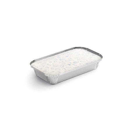 Embalagem Alimentar Alumínio 0600ml Retangular c/Tampa 100un