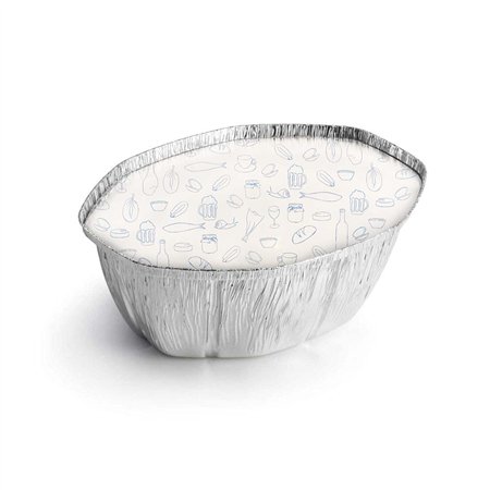 Embalagem Alimentar Alumínio 2400ml Oval c/Tampa 100un