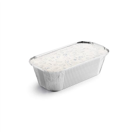 Embalagem Alimentar Alumínio 1500ml Retangular c/Tampa 100un