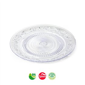 Pratos 25cm Plástico Reutilizável Cristal Transparente 1un
