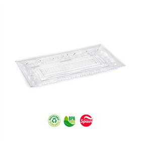 Travessa Plástico Reutilizável Cristal 15x28,5cm