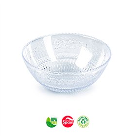 Tigela 13,5cm Plástico Reutilizável Cristal Transparente 1un
