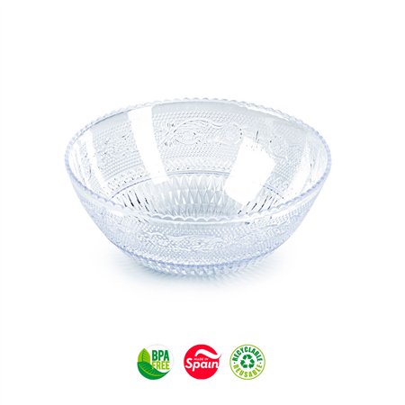 Tigela 13,5cm Plástico Reutilizável Cristal Transparente 1un