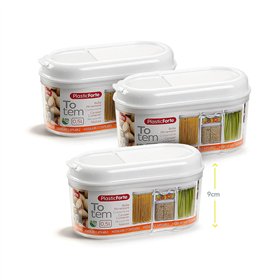 Caixa Multiusos 500ml Plástico c/Tampa Totem Branco 3un