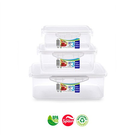 Caixas Herméticas 600 a 2000ml 3un