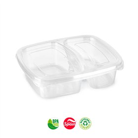 Caixa Hermética Lunch 2 Divisórias Nº1 725ml Transparente