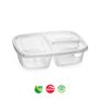 Caixa Hermética Lunch 3 Divisórias Nº1 1200ml Transparente