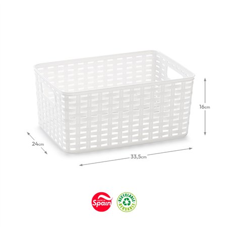 Caixa Arrumação Rattan Nº3 10L Branco