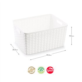 Caixa Arrumação Rattan Nº5 18L Branco