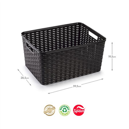 Caixa Arrumação Rattan Nº5 18L Wengue