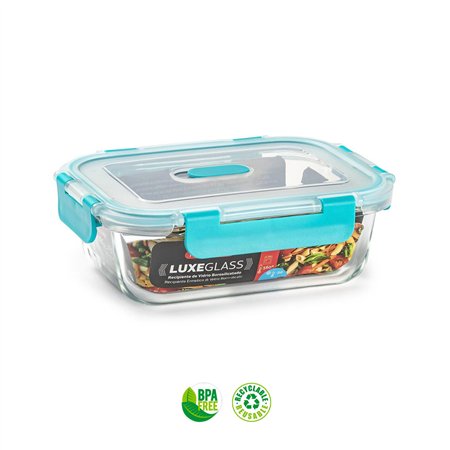 Caixa Hermética Vidro c/ Válvula Luxe 640ml Sortido