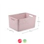 Caixa Arrumação Rattan Nº5 18L Rosa Pastel