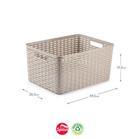 Caixa Arrumação Rattan Nº5 18L Bege
