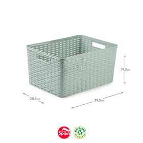 Caixa Arrumação Rattan Nº5 18L Verde Pastel