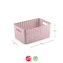Caixa Arrumação Rattan Nº2 6L Rosa Pastel