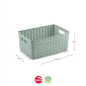Caixa Arrumação Rattan Nº2 6L Verde Pastel