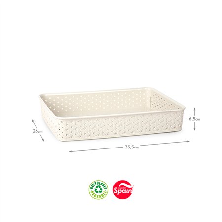 Caixa Multiusos Nature Eco Nº1 26x35,5x6,5cm Bege
