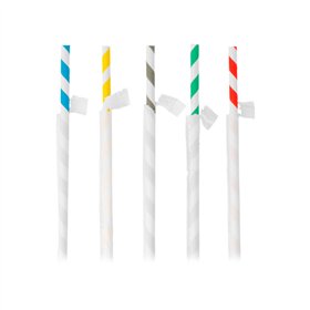 Palhinhas 21cmx6mm Papel Riscas Sortido 250un