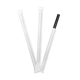 Palhinhas 14cmx8mm Papel Preto (Emb Individual) 250un