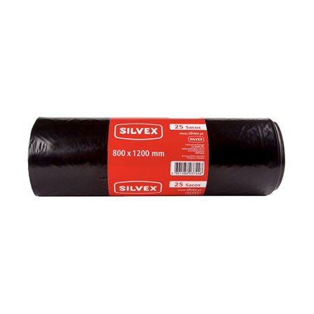 Sacos Lixo 120L 80x120cm 24my Preto 25un