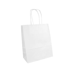 Saco 18x08x21,5cm Papel 080g c/Asas Branco 1un
