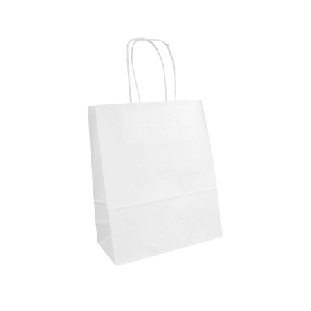 Saco 18x08x21,5cm Papel 080g c/Asas Branco 1un